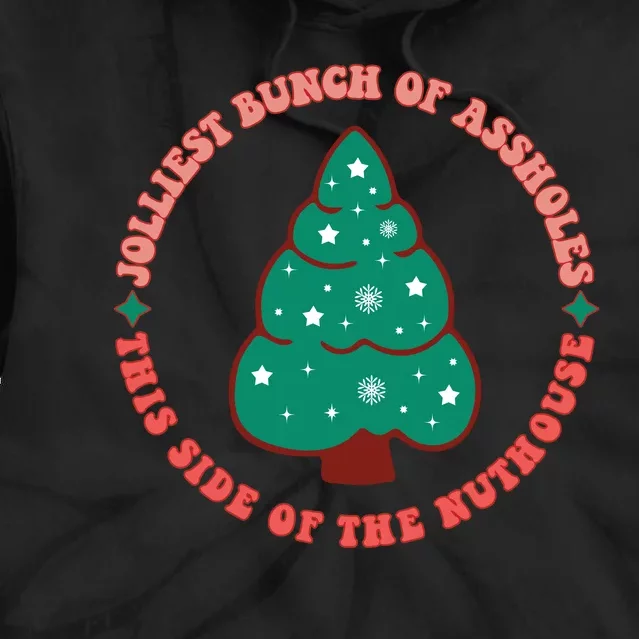 Jolliest Bunch Holiday Graphic Tie Dye Hoodie