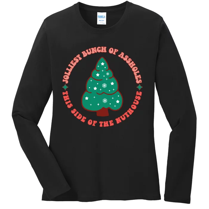 Jolliest Bunch Holiday Graphic Ladies Long Sleeve Shirt