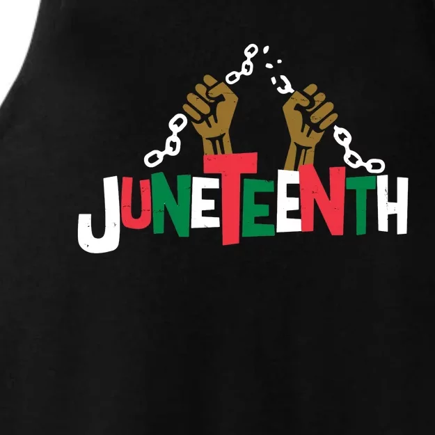 Juneteenth Black History Month Freedom Ladies Tri-Blend Wicking Tank