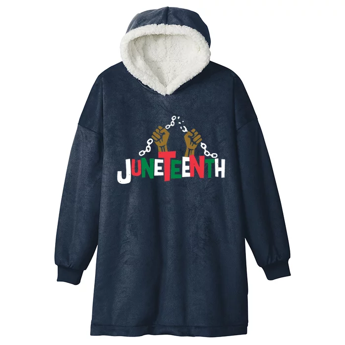 Juneteenth Black History Month Freedom Hooded Wearable Blanket