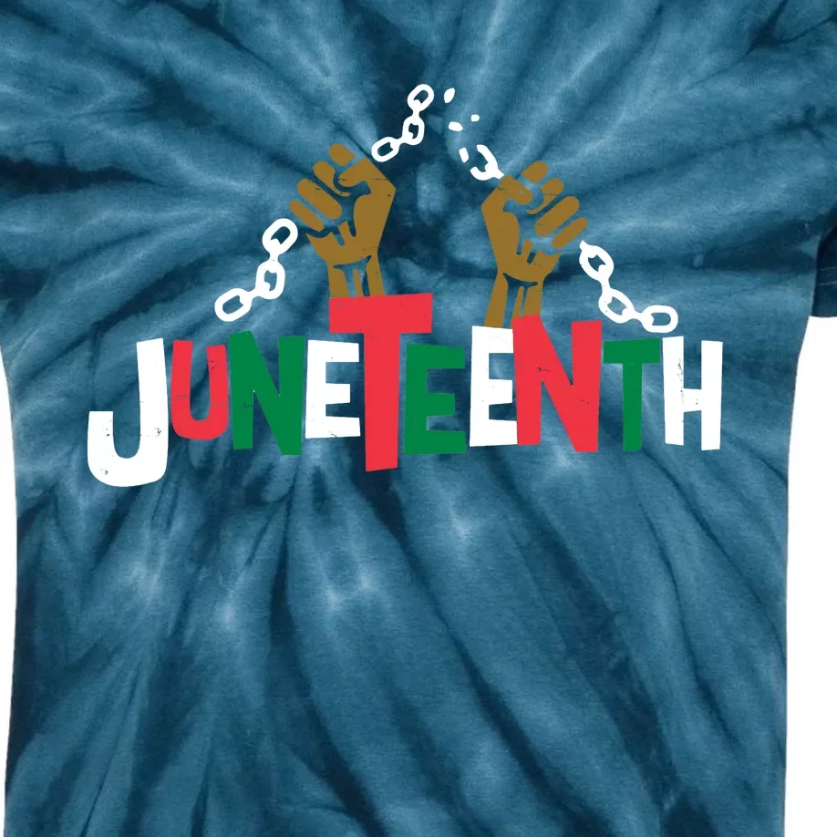 Juneteenth Black History Month Freedom Kids Tie-Dye T-Shirt