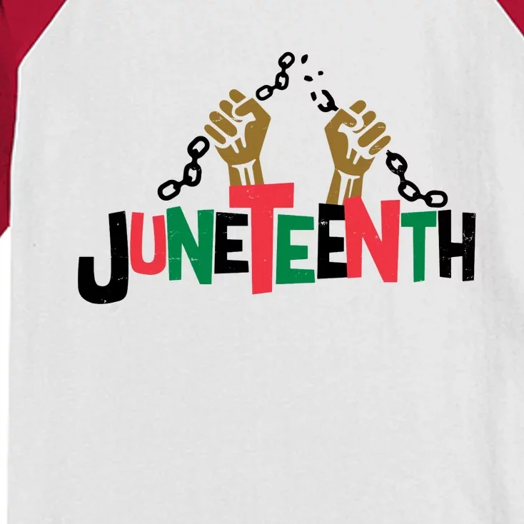 Juneteenth Black History Month Freedom Kids Colorblock Raglan Jersey