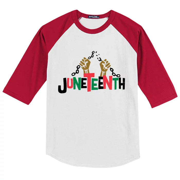 Juneteenth Black History Month Freedom Kids Colorblock Raglan Jersey