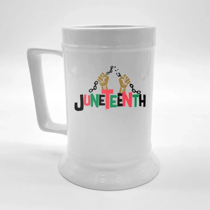 Juneteenth Black History Month Freedom Front & Back Beer Stein