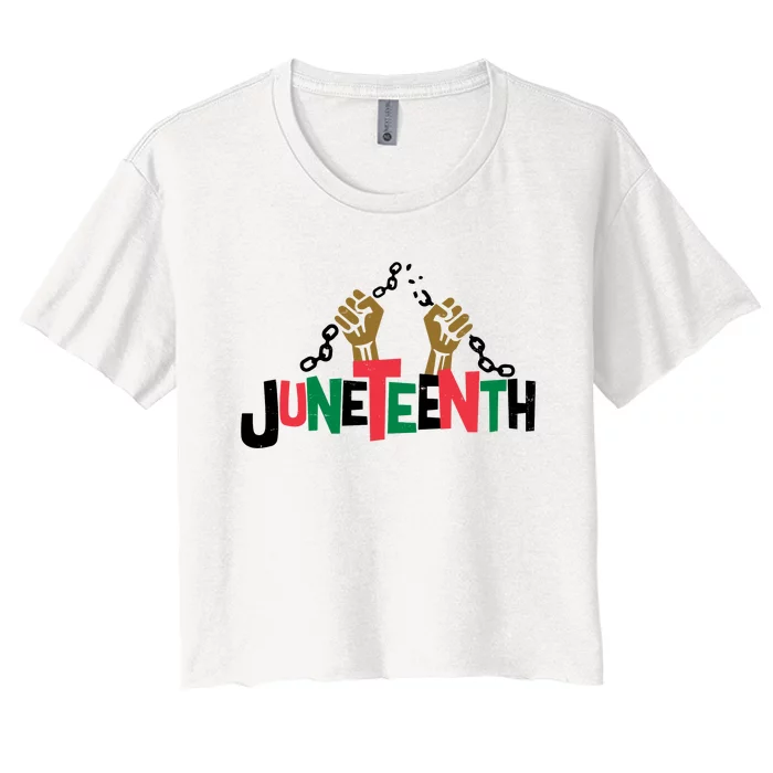 Juneteenth Black History Month Freedom Women's Crop Top Tee