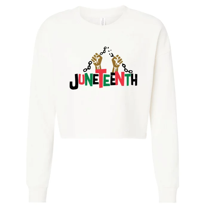 Juneteenth Black History Month Freedom Cropped Pullover Crew