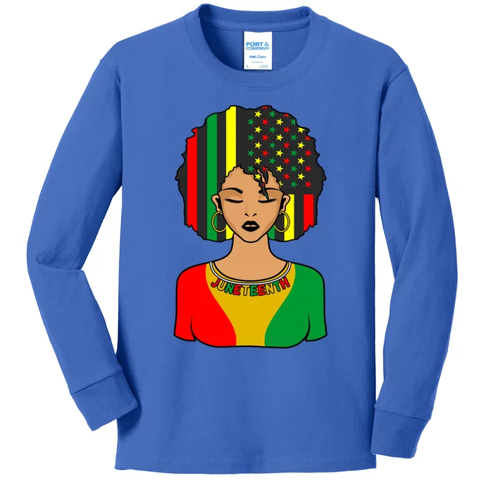 Juneteenth Black History Month Celebration Graphic Cool Gift Kids Long Sleeve Shirt