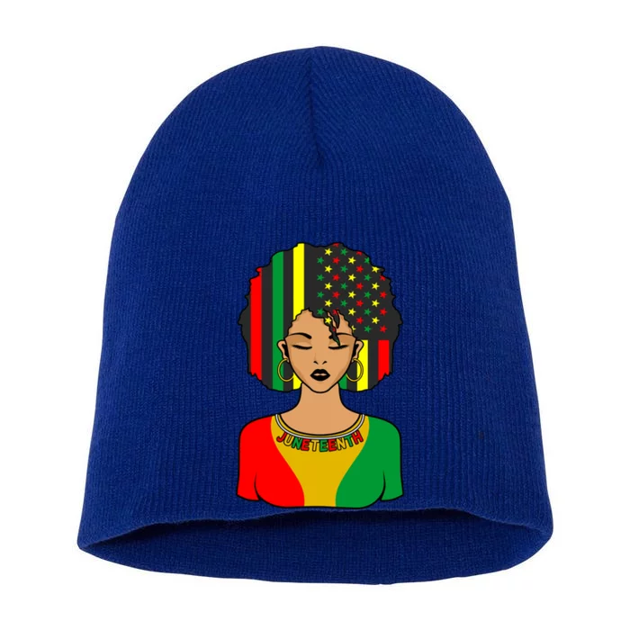 Juneteenth Black History Month Celebration Graphic Cool Gift Short Acrylic Beanie