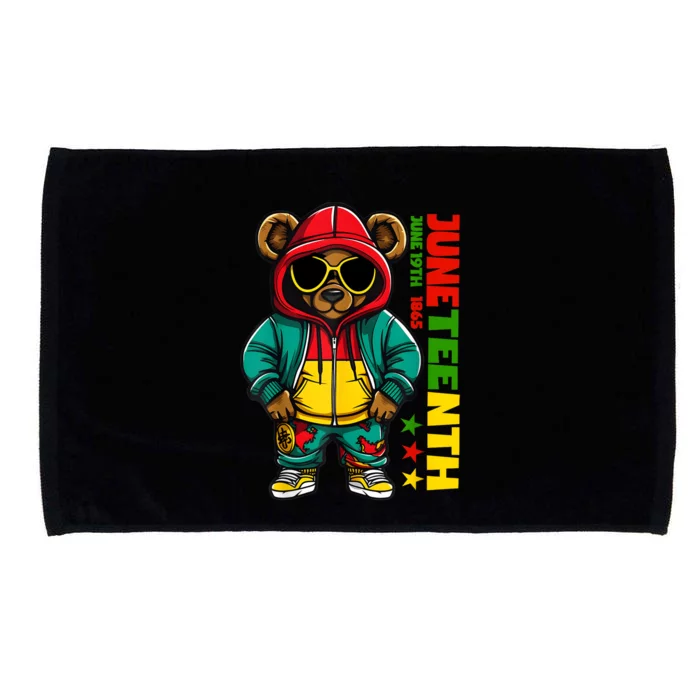 Juneteenth Black Hip Hop Teddy Bear African American Microfiber Hand Towel