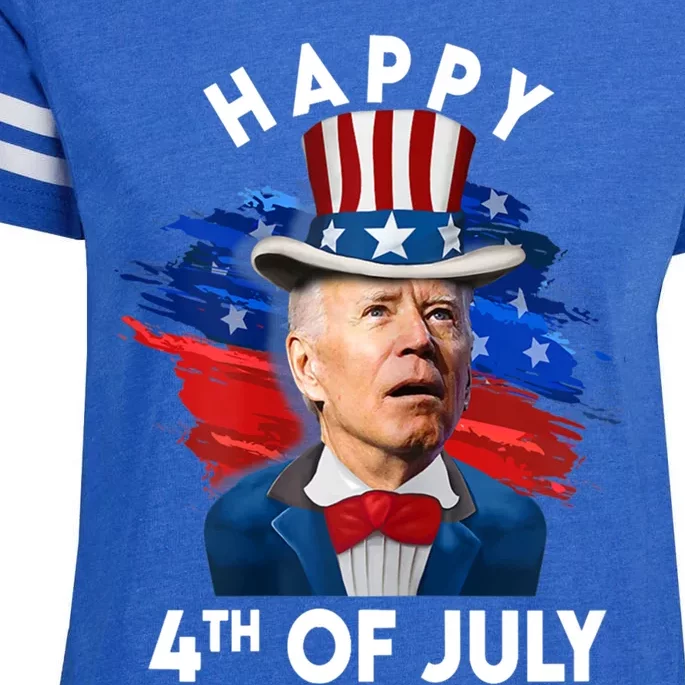 Joe Biden Happy Fourth Of July Funny Gift Usa Flag Memorial Day Cool Gift Enza Ladies Jersey Football T-Shirt