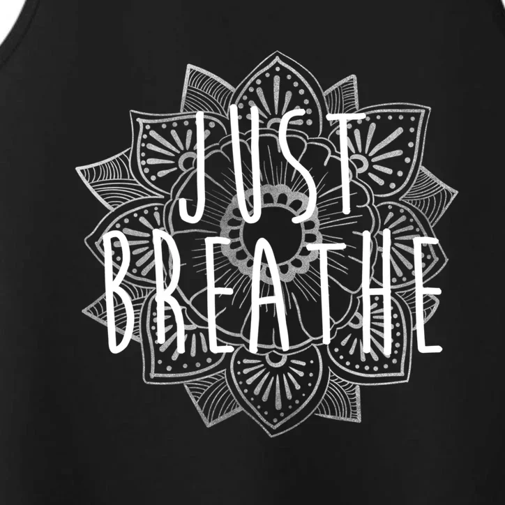 Just Breathe Henna Flower Yoga Gift Performance Tank