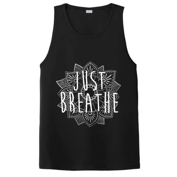 Just Breathe Henna Flower Yoga Gift Performance Tank