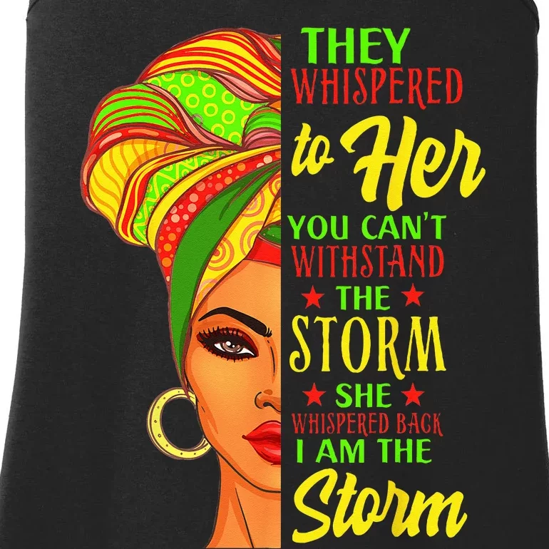 Juneteenth Black History African Man Afro I Am The Storm Ladies Essential Tank