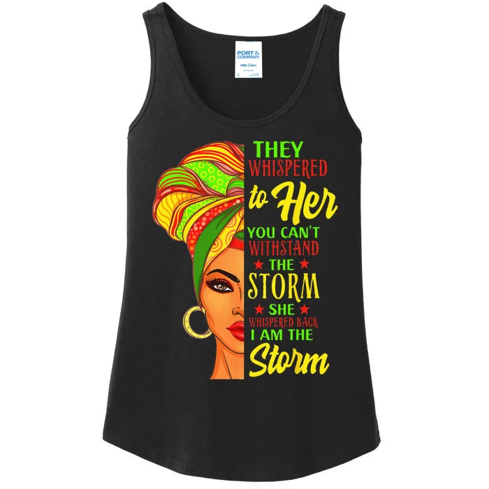 Juneteenth Black History African Man Afro I Am The Storm Ladies Essential Tank