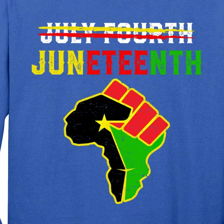 Juneteenth Black History American African Freedom Day Fist Funny Gift Tall Long Sleeve T-Shirt