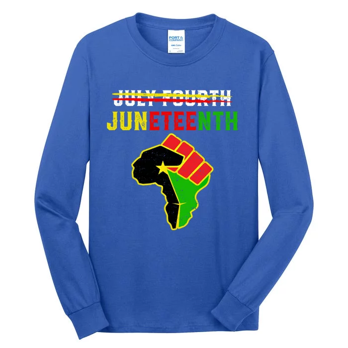 Juneteenth Black History American African Freedom Day Fist Funny Gift Tall Long Sleeve T-Shirt