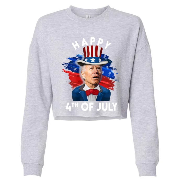 Joe Biden Happy Fourth Of July Gift Usa Flag Memorial Day Gift Cropped Pullover Crew