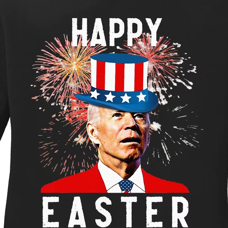 Joe Biden Happy Easter For Funny 4th Of July Ladies Long Sleeve Shirt