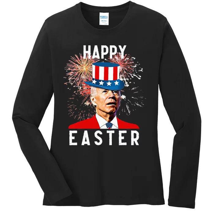 Joe Biden Happy Easter For Funny 4th Of July Ladies Long Sleeve Shirt