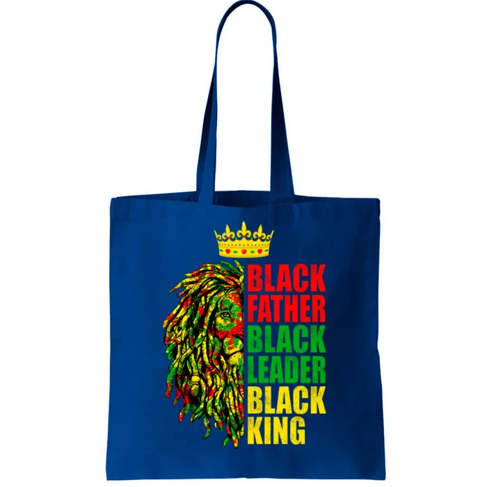 Juneteenth Black History Month Lion Black Father Leader Gift Tote Bag