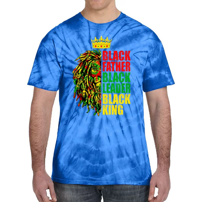 Juneteenth Black History Month Lion Black Father Leader Gift Tie-Dye T-Shirt