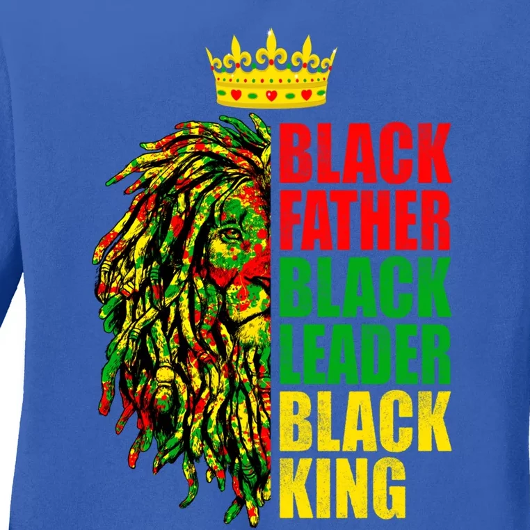 Juneteenth Black History Month Lion Black Father Leader Gift Ladies Long Sleeve Shirt