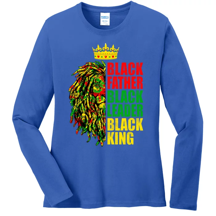 Juneteenth Black History Month Lion Black Father Leader Gift Ladies Long Sleeve Shirt