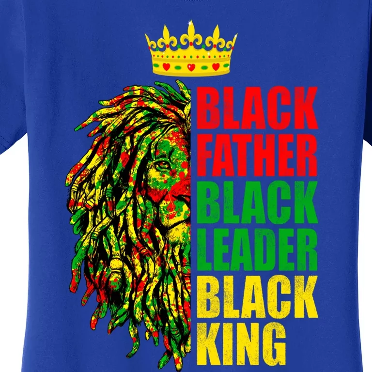 Juneteenth Black History Month Lion Black Father Leader Gift Women's T-Shirt