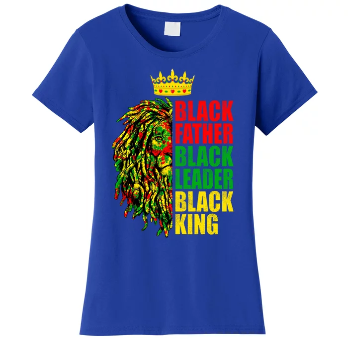 Juneteenth Black History Month Lion Black Father Leader Gift Women's T-Shirt