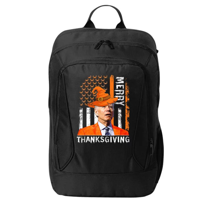 Joe Biden Happy Halloween Merry Thanksgiving US Flag City Backpack