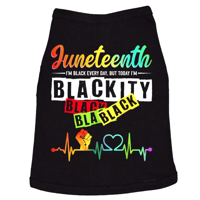 Juneteenth Blackity Heartbeat Black History African America Doggie Tank