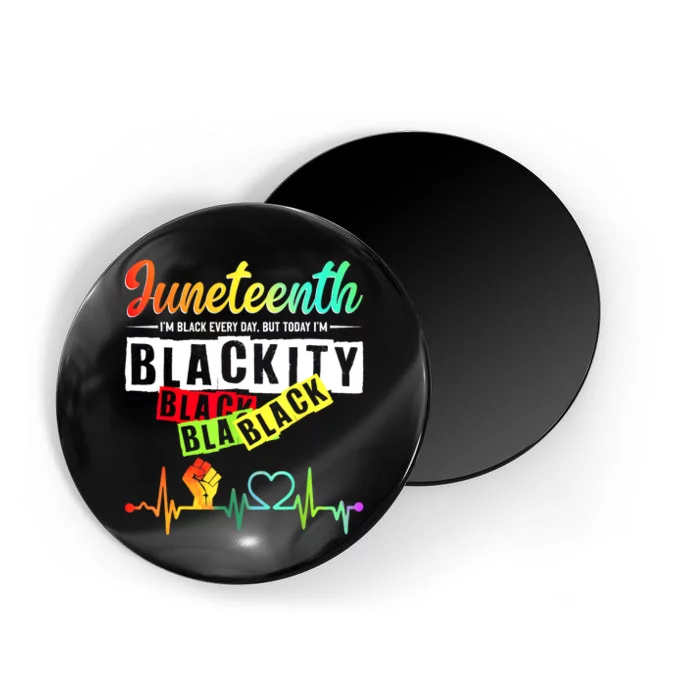 Juneteenth Blackity Heartbeat Black History African America Magnet