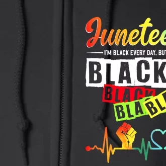 Juneteenth Blackity Heartbeat Black History African America Full Zip Hoodie