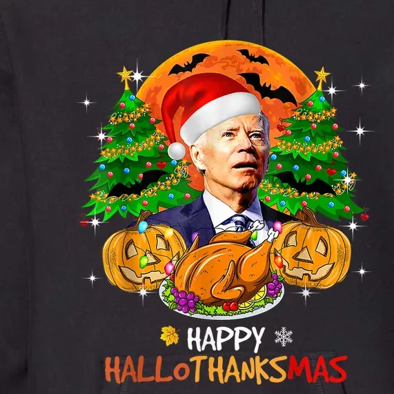 Joe Biden Happy HalloThanksMas Thanksgiving Halloween Premium Hoodie