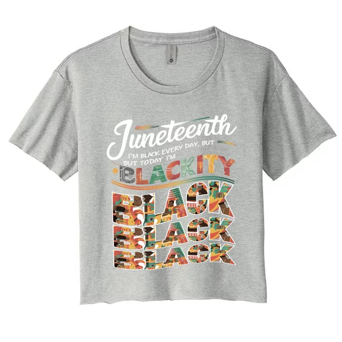 Junenth Blackity Heartbeat Black America History African Gift Women's Crop Top Tee