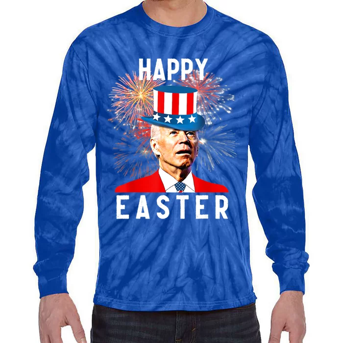 Joe Biden Happy Easter For Funny 4th Of July Tie-Dye Long Sleeve Shirt