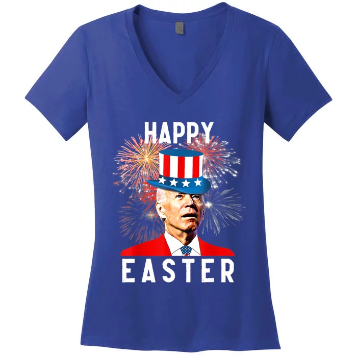 Joe Biden Happy Easter For Funny 4th Of July Women's V-Neck T-Shirt