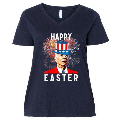 Joe Biden Happy Easter For Funny 4th Of July Women's V-Neck Plus Size T-Shirt