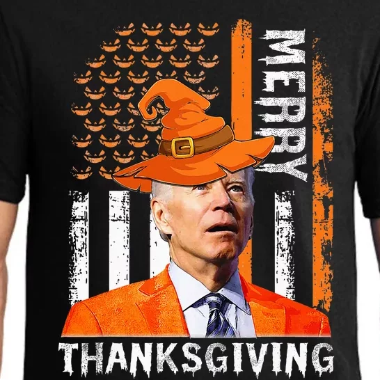 Joe Biden Happy Halloween Merry Thanksgiving US Flag Pajama Set