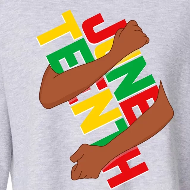 Juneteenth Black History Month Melanin Blm African Pride Gift Cropped Pullover Crew