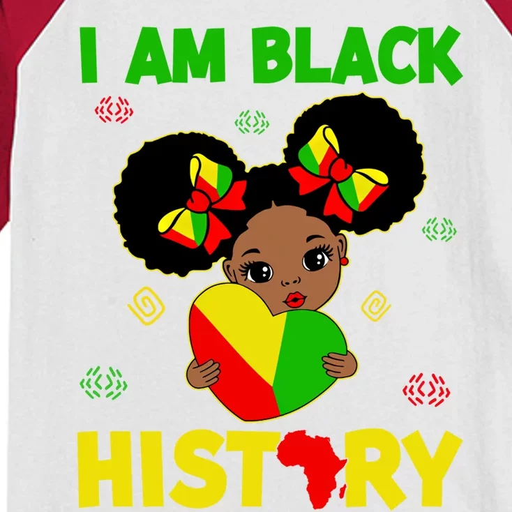 Juneteenth Black History Month I Am Black History Gift Kids Colorblock Raglan Jersey