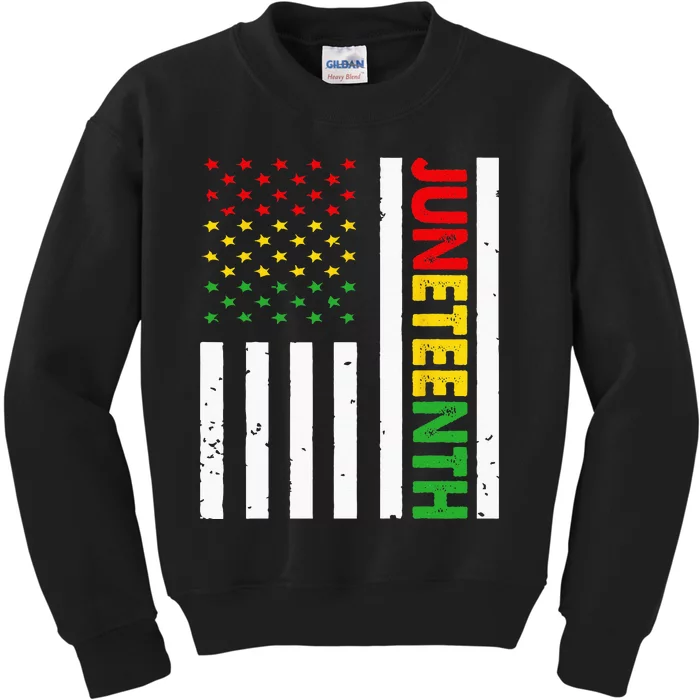 Juneteenth Black History African American Flag July 4Th 1865 Kids Sweatshirt