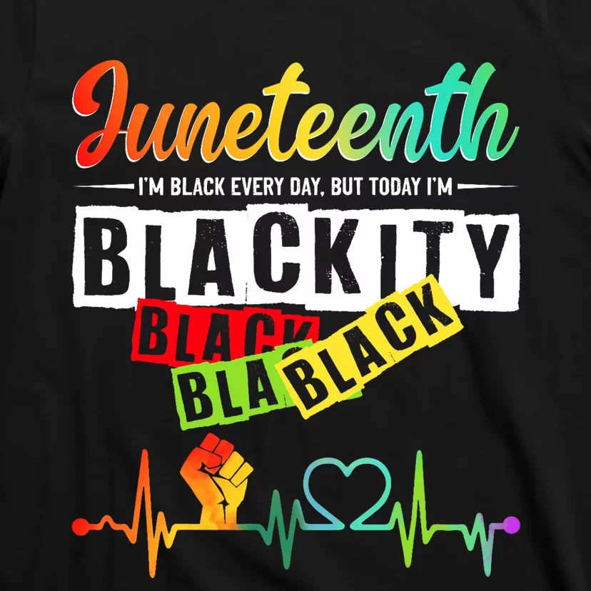 Juneteenth Blackity Heartbeat Black History African America T-Shirt