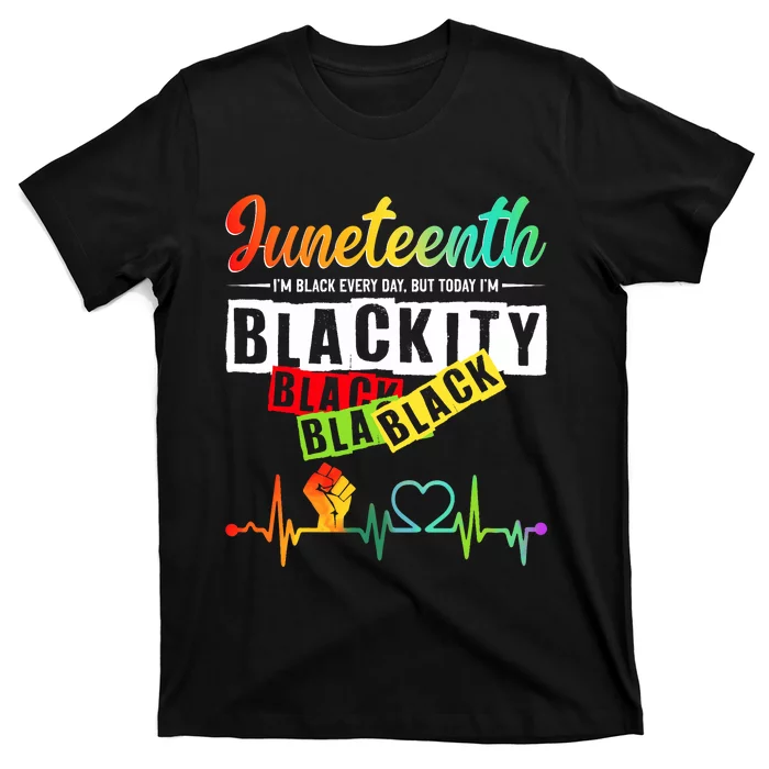 Juneteenth Blackity Heartbeat Black History African America T-Shirt