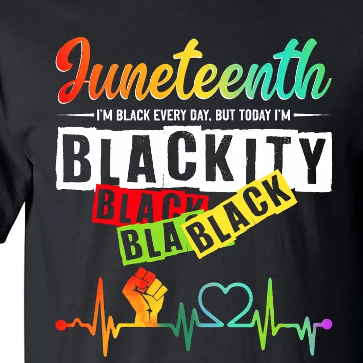 Juneteenth Blackity Heartbeat Black History African America Tall T-Shirt