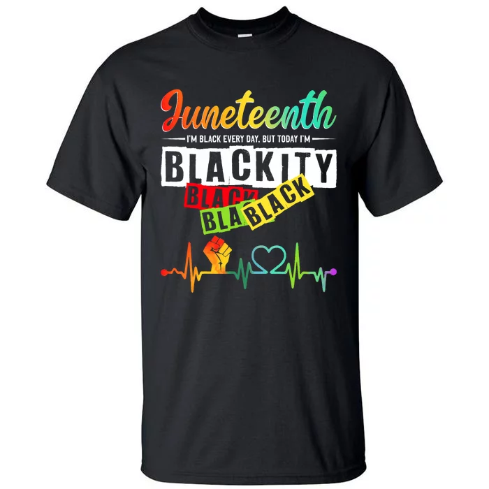 Juneteenth Blackity Heartbeat Black History African America Tall T-Shirt