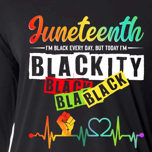 Juneteenth Blackity Heartbeat Black History African America Cooling Performance Long Sleeve Crew