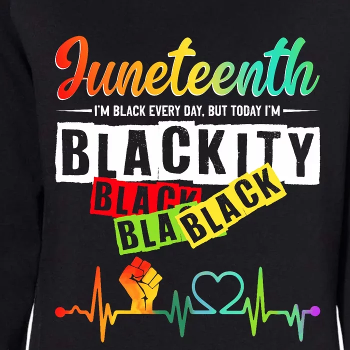 Juneteenth Blackity Heartbeat Black History African America Womens California Wash Sweatshirt