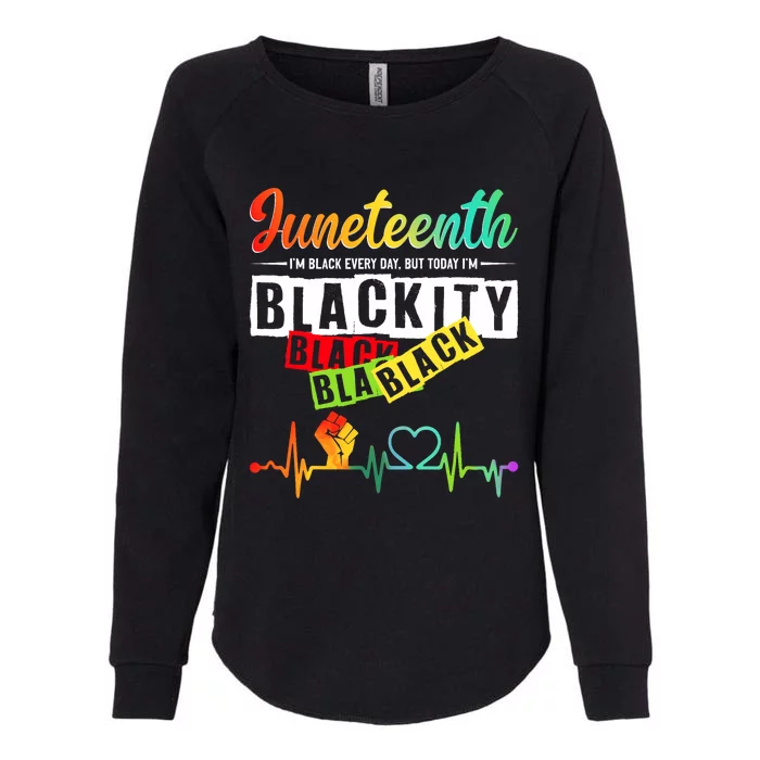 Juneteenth Blackity Heartbeat Black History African America Womens California Wash Sweatshirt