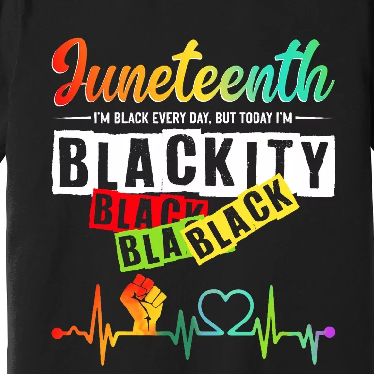 Juneteenth Blackity Heartbeat Black History African America Premium T-Shirt